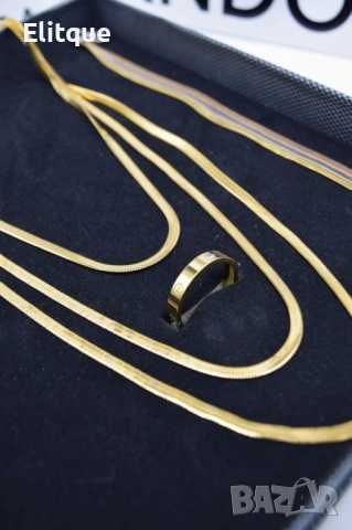 Комплект бижута от 3 части: колие, гривна и пръстен  , снимка 3 - Бижутерийни комплекти - 52905687