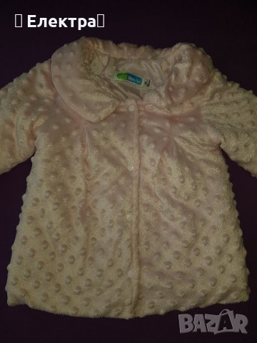 Олекотено розово палтенце размер 86, снимка 3 - Бебешки якета и елеци - 37995596