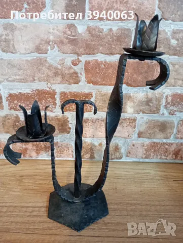 Стар свещник ковано желязо  от соца колекция