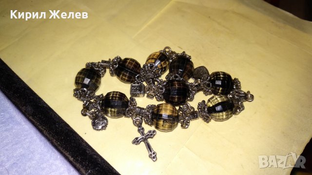 КРАСИВА ПОСРЕБРЕНА МОДНА КРИСТАЛНА АРТ ГРИВНА 32357, снимка 3 - Гривни - 38332436