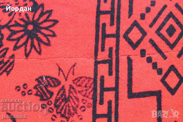 Червено вълнено покривало за легло, снимка 4 - Антикварни и старинни предмети - 38647422