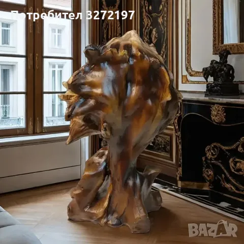 Елегантна Статуя на Лъвска Глава от Смола, снимка 7 - Статуетки - 48278569