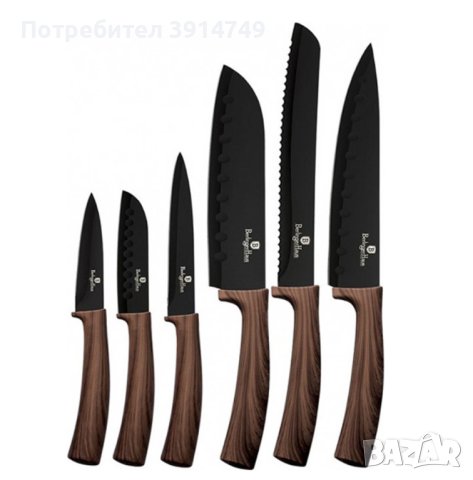 Комплект 6 кухненски ножа, Berlinger Haus, закалена неръждаема стомана,подаръчна кутия