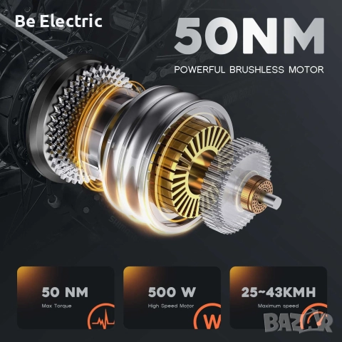 НОВО!! Електрически Велосипед Emoko EC27 500W 48V/17.5AH, снимка 7 - Велосипеди - 52029691