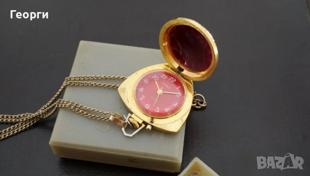 Съветски часовник Заря 2009B 21 камъка часовник висулка с верижка СССР часовник, снимка 4 - Дамски - 43543121