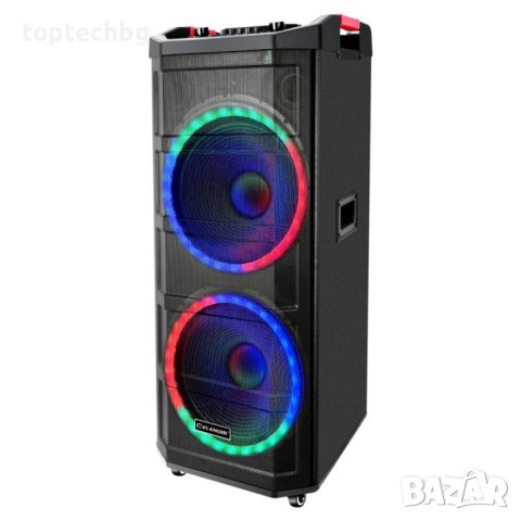  Караоке Тонколона 2400W ЕК 1512 2х15 инча с два безжични микрофона, снимка 5 - Тонколони - 43406181