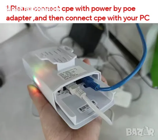 KuWFi CPE Bridge 2,4GHz 300Mbts PTP 1km, снимка 7 - Рутери - 48211699