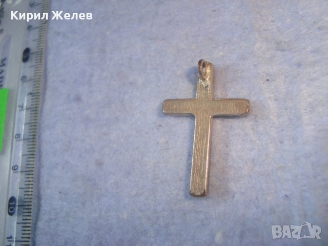 СТАРО ПОСРЕБРЕНО КРЪСТЧЕ с ФАСЕТИРАНИ ЮВЕЛИРНО КРИСТАЛИ АРТ МЕДАЛЬОН 21935, снимка 4 - Колиета, медальони, синджири - 36953827