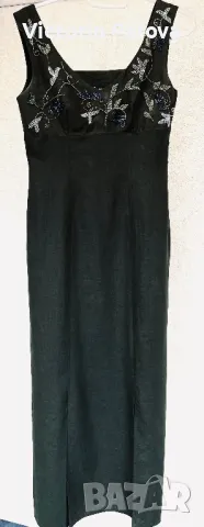 Елегантна зелена  ленена рокля JONES USA, снимка 10 - Рокли - 49873503