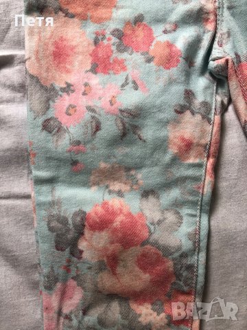 Дънки на цветя за момиче, снимка 2 - Детски панталони и дънки - 28775652