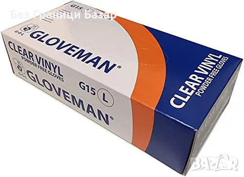 Нови Прозрачни ръкавици Gloveman L 100 броя за еднократна употреба, снимка 1