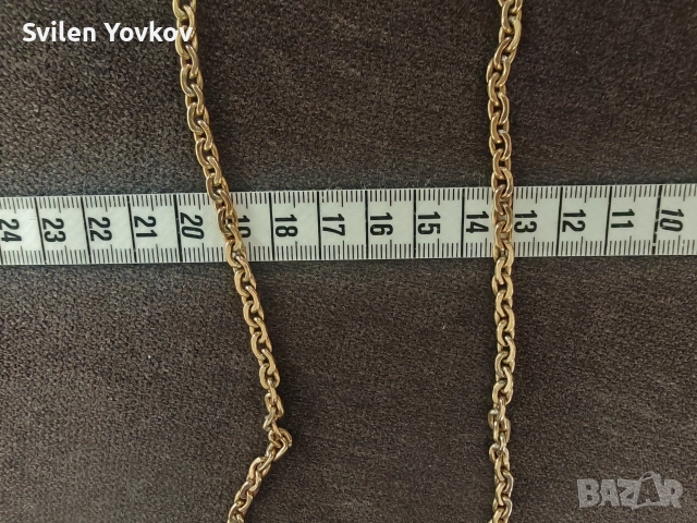 Продавам плътен български златен ланец като нов 14к 585 , снимка 8 - Колиета, медальони, синджири - 52905108