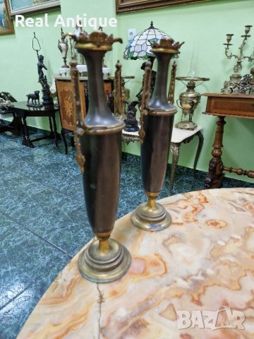 Чифт страхотни антикварни белгийски амфори вази, снимка 2 - Антикварни и старинни предмети - 43582291