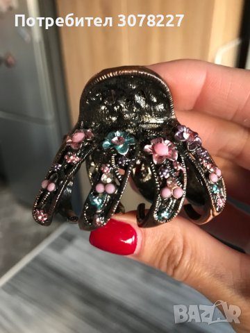 Метална шнола с инкрустации, снимка 4 - Аксесоари за коса - 38431629