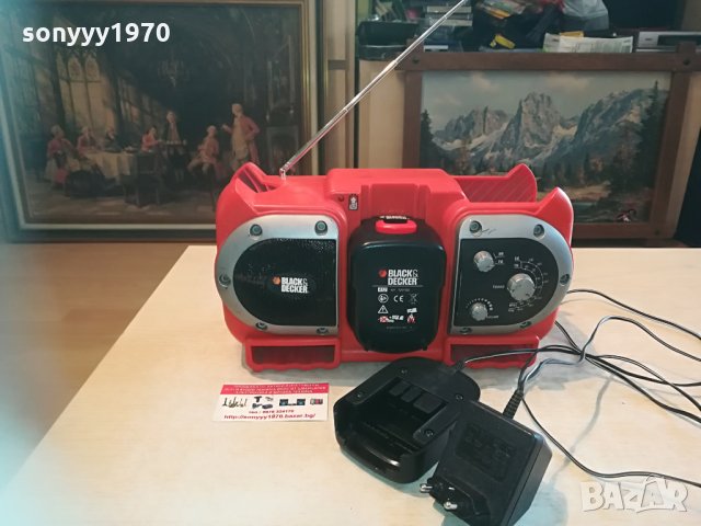 black & decker radio+battery pack+battery charger 0705210922, снимка 5 - Радиокасетофони, транзистори - 32786917