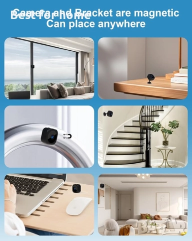 WiFi вътрешна охранителна камера с нощно виждане, детектор на движение, широкоъгълен обхват, снимка 6 - Други - 51822975