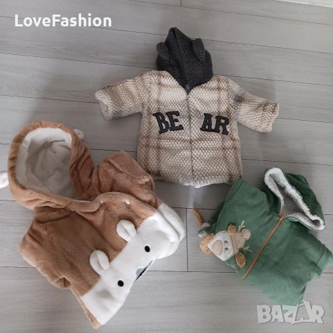 3 броя зимни дрехи връхни за бебе от 0 до 3 месеца