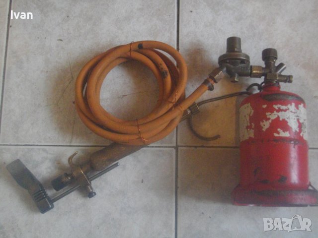 Немска Газова Горелка С Поялник-С Бутилка/Маркуч/Вентил Клапан/-Старо Качество-Отлична-Масивна, снимка 2 - Поялници и запояване - 44081627