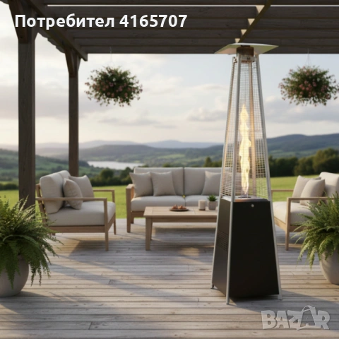 Газов отоплител-чадър 13 kW, 227 см – външен газов отоплител с калъф и защити + маймунка , готов за , снимка 7 - Отоплителни печки - 53091227