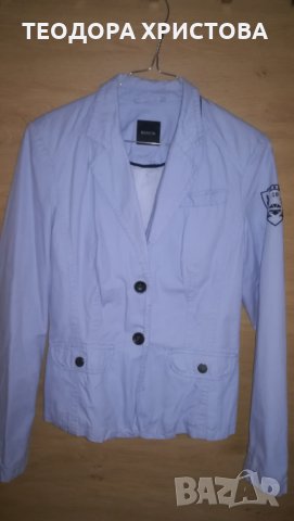 Размер 36, Спортно памучно сако, с подплата, бледосин цвят. 