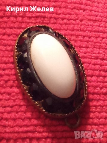 РЕТРО БРОНЗ МЕДАЛЬОН с ГРАНАТИ и БЯЛ КАМЪК АРТ ДЕКО ПЕРИОД 10023, снимка 14 - Антикварни и старинни предмети - 29572522