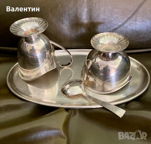 #2502# Сервиращ комплект. Посребряване. Винтидж., снимка 3 - Прибори за хранене, готвене и сервиране - 50447607