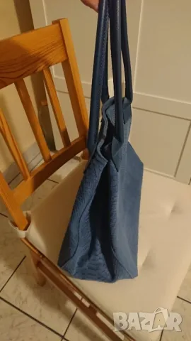синя чанта ест кожа, снимка 5 - Чанти - 48707679