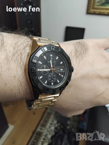 Esprit Rose Gold - rolex breitling style - неръждаема стомана с покритие розово злато !, снимка 6 - Мъжки - 53049278
