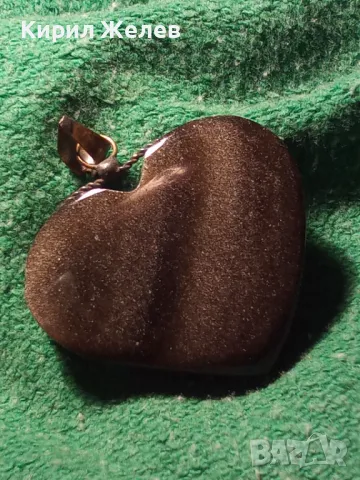 СТАР СЪРЦЕВИДЕН РЕТРО АРТ МЕДАЛЬОН от ШЛИФОВАН ПОЛУСКЪПОЦЕНЕН КАМЪК и БРОНЗ МАЙСТОРСКА РАБОТА 39808, снимка 12 - Антикварни и старинни предмети - 46504070