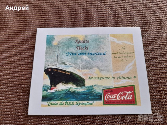 Картичка Кока Кола,Coca Cola #2, снимка 1 - Други ценни предмети - 40011957