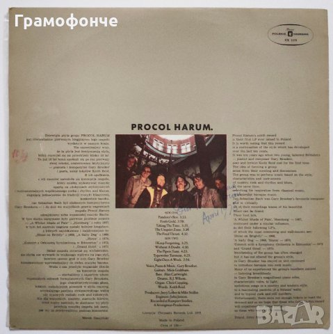 Procol Harum ‎– Procol's Ninth   Rock - рок - Прокъл Харъм, снимка 2 - Грамофонни плочи - 28438127