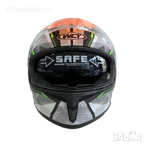 Каска за мотор Matt Black/Green -108-10, снимка 5 - Аксесоари и консумативи - 50558798