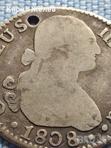 Сребърна монета 2 реала 1808г. Карлос четвърти Севиля Испания 26754, снимка 2 - Нумизматика и бонистика - 42983906