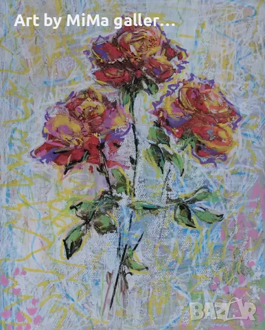 Рози - картина, Art by MiMa МиМа картина, painting, роза