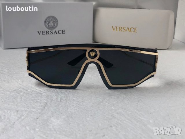 Versace 2023 дамски мъжки слънчеви очила маска черни кафяви прочрачни, снимка 5 - Слънчеви и диоптрични очила - 39842328