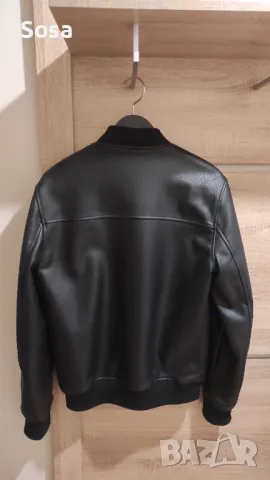 Kожен бомбър/яке River Island, размер S, черен цвят, снимка 2 - Якета - 50127148