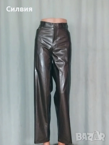 Нов бронзов лъскав кожен панталон "DEHNBUND", размер L, снимка 2 - Панталони - 53275844