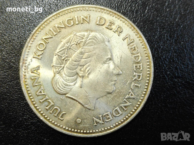 СРЕБРО Нидерландия 10 гулдена 1970, снимка 2 - Нумизматика и бонистика - 53601130