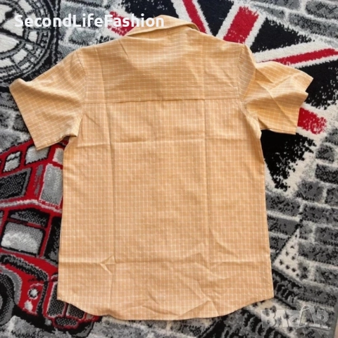 Дамска риза Jack Wolfskin Travel каре бяло-оранжева, с копчета, размер М, снимка 7 - Ризи - 52571868