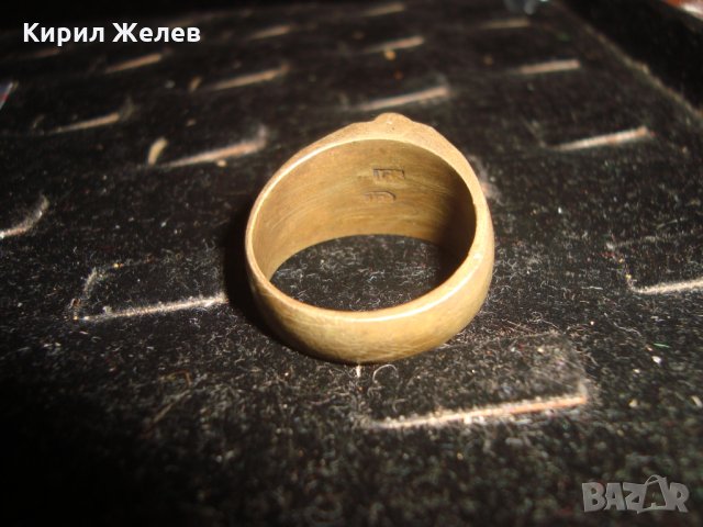 СТАР БРОНЗОВ ПРЪСТЕН с ПЕЧАТ 18К 750 ОРНАМЕНТИРАН РЯДКА МАЙСТОРСКА ИЗРАБОТКА 22967, снимка 7 - Антикварни и старинни предмети - 33434923