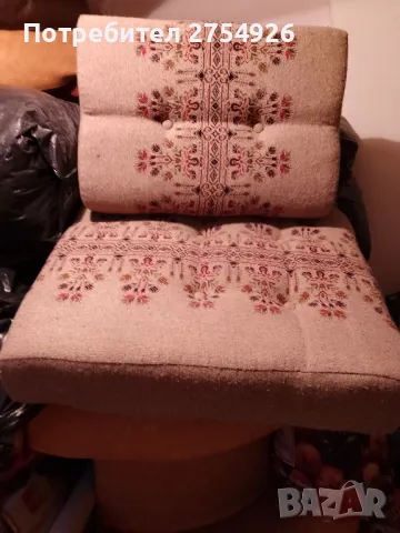 холова гарнитура: 3 седалки и 3 облегалки бродерия в народен стил, снимка 3 - Дивани и мека мебел - 48393511