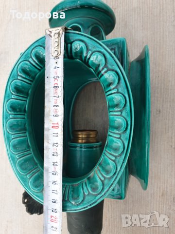 Голям порцеланов външен фенер за стена, снимка 8 - Антикварни и старинни предмети - 42958588