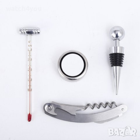 НОВ КОМПЛЕКТ ЗА ВИНО В ЛУКСОЗНА ДЪРВЕНА КУТИЯ 4 БРОЯ АКСЕСОАРИ. ШАХ. ШАХМАТНА ДЪСКА 2V1. СЕТ ЗА ВИНО, снимка 5 - Подаръци за мъже - 36796033