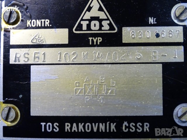 хидравличен разпределител TOS RSE1 102K14/024S B-1 24VDC solenoid hidraulie valve, снимка 6 - Резервни части за машини - 37834606
