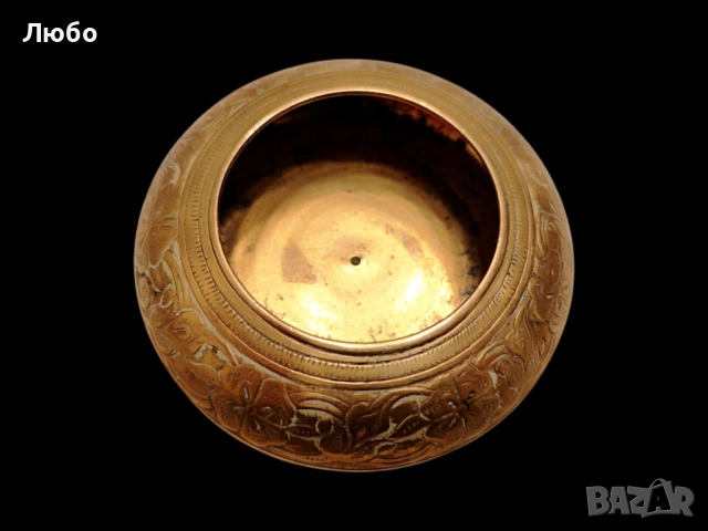 Ръчно изработена малка купа от месинг, снимка 2 - Антикварни и старинни предмети - 53527121