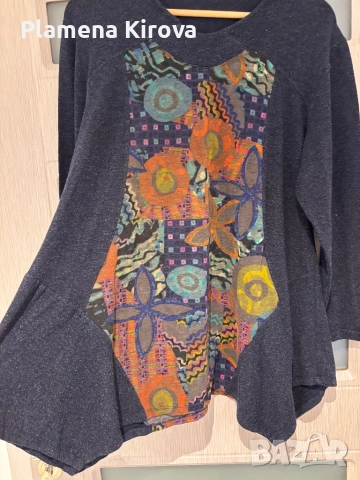Блуза с пъстри флорални мотиви, снимка 2 - Блузи с дълъг ръкав и пуловери - 52996446