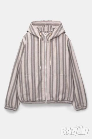 Мъжко раирано яке в рустикален стил Pull&Bear, 67% полиестер, 33% памук, XL