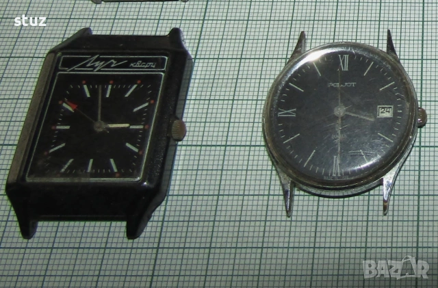 Съветски кварцови часовници за части, или реставрация, лот 12 бр., снимка 4 - Антикварни и старинни предмети - 53572427