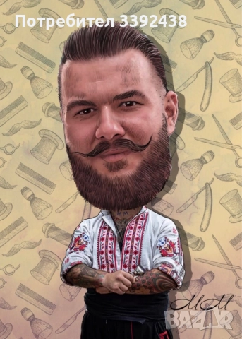 Шаржове, колажи и карикатури. Подарък. , снимка 3 - Картини - 52005167