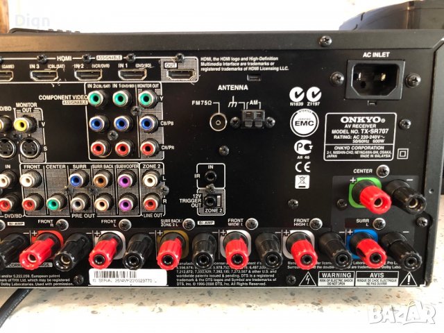 Onkyo TX-SR707, снимка 15 - Ресийвъри, усилватели, смесителни пултове - 39944834